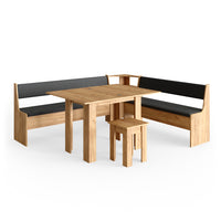Vicco Gruppo panca ad angolo Quercia dorata 210 x 41.5 cm con tavolo