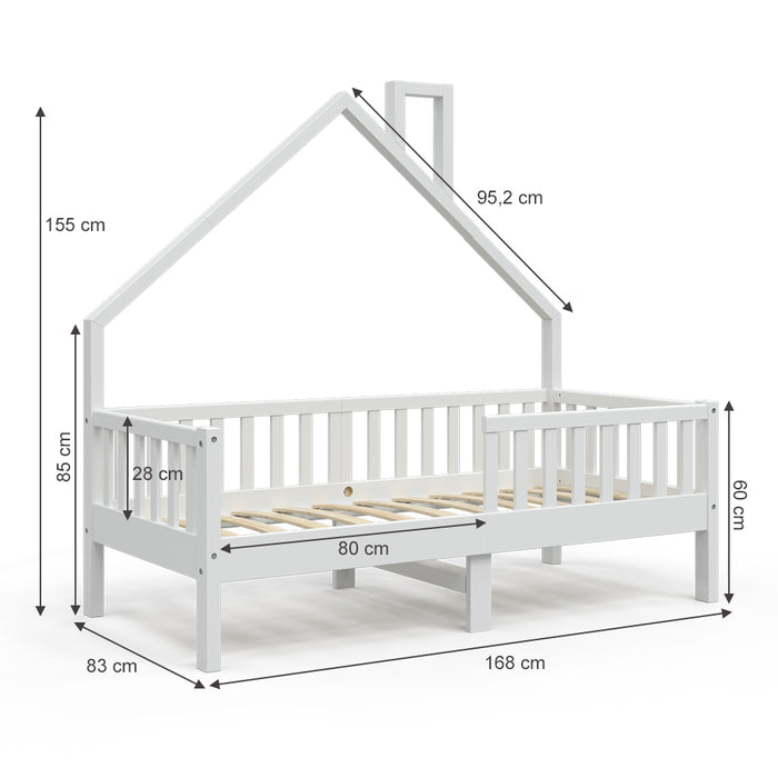 Vitalispa Letto montessori bambini Bianco 80x160 cm