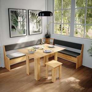 Vicco Gruppo panca ad angolo Quercia dorata 210 x 41.5 cm con tavolo