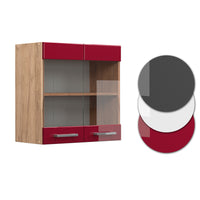 Vicco Mobile da cucina in vetro Rosso lucido 60 cm