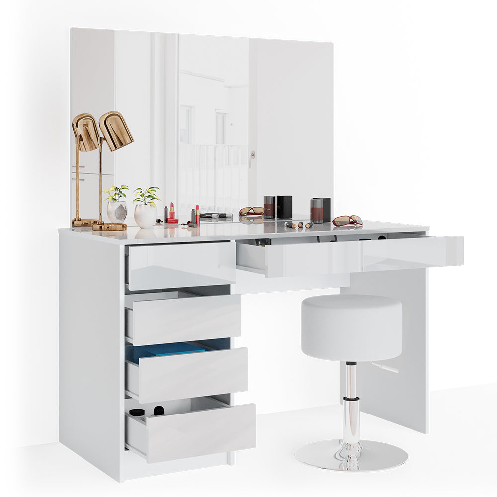 Vicco Tavolo da toeletta Bianco 55 cm con sgabello