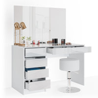 Vicco Tavolo da toeletta Bianco 55 cm con sgabello