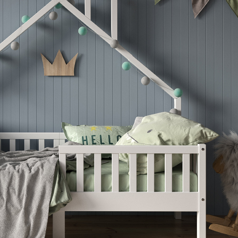 Vitalispa Letto montessori bambini Bianco 80x160 cm con materasso