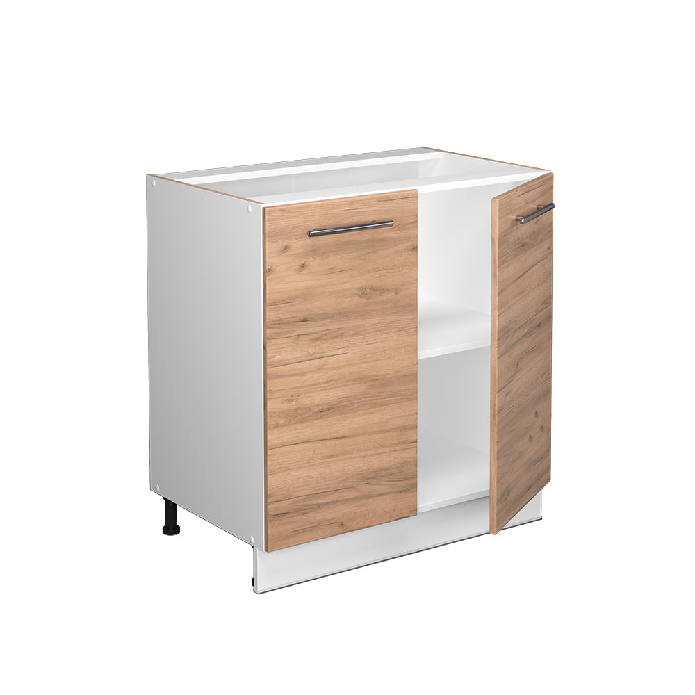 Vicco Mobile lavello cucina Quercia dorata 80 cm con ripiano, PL Marmo