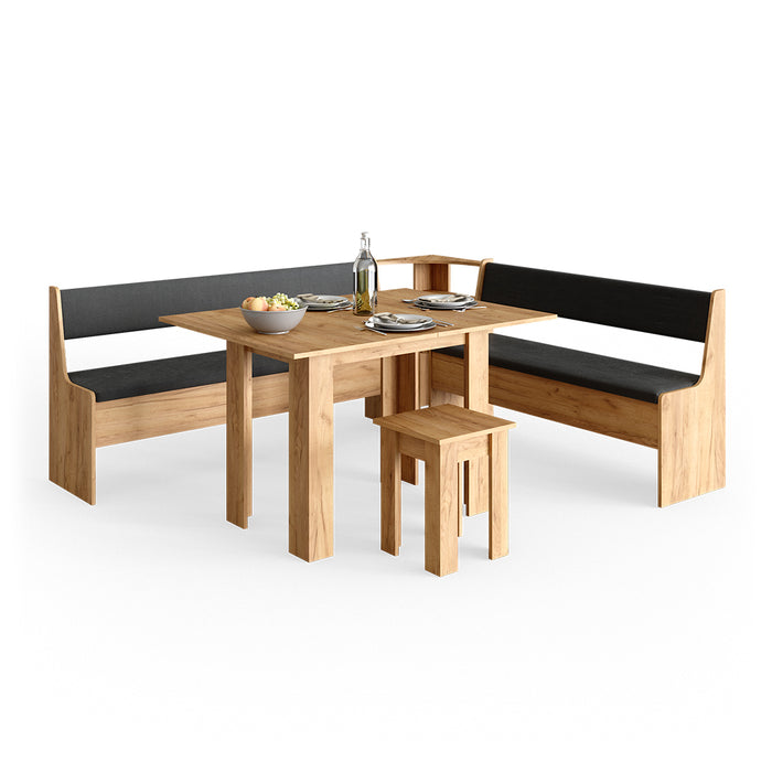 Vicco Gruppo panca ad angolo Quercia dorata 210 x 41.5 cm con tavolo