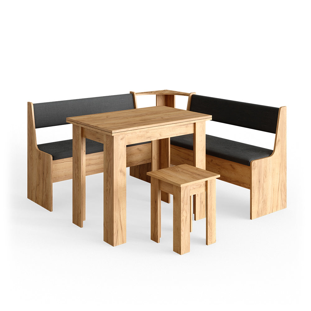 Vicco Gruppo panca ad angolo Quercia dorata 150 x 41.5 cm con tavolo