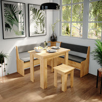 Vicco Gruppo panca ad angolo Quercia dorata 150 x 41.5 cm con tavolo