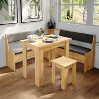 Vicco Gruppo panca ad angolo Quercia dorata 150 x 41.5 cm con tavolo