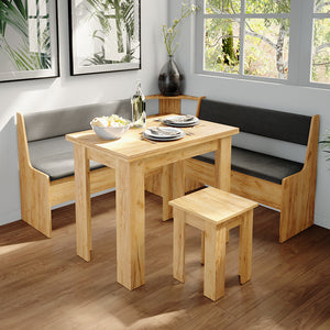 Vicco Gruppo panca ad angolo Quercia dorata 150 x 41.5 cm con tavolo