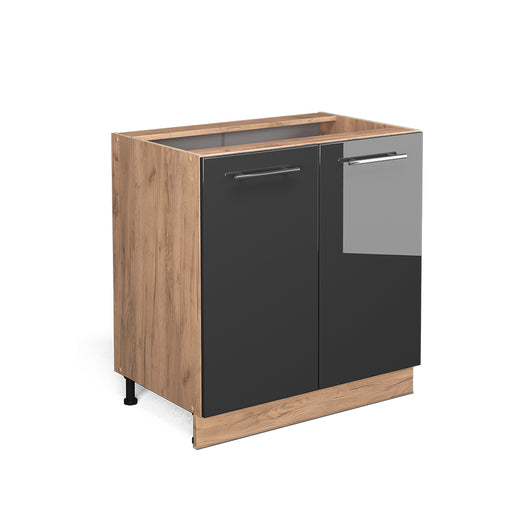 Vicco Mobiletto base cucina Antracite lucido 80 cm con ripiano, senza piano di lavoro