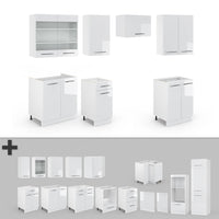 Vicco Cucina componibile Bianco lucido/bianco 240 cm , PL Rovere