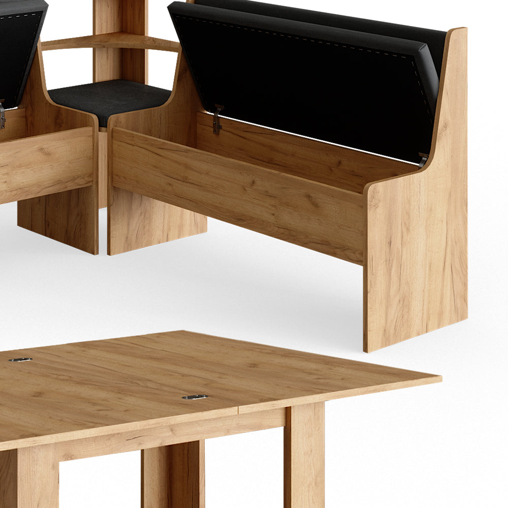 Vicco Gruppo panca ad angolo Quercia dorata 150 x 41.5 cm con tavolo