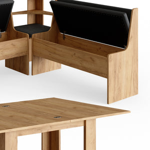 Vicco Gruppo panca ad angolo Quercia dorata 150 x 41.5 cm con tavolo