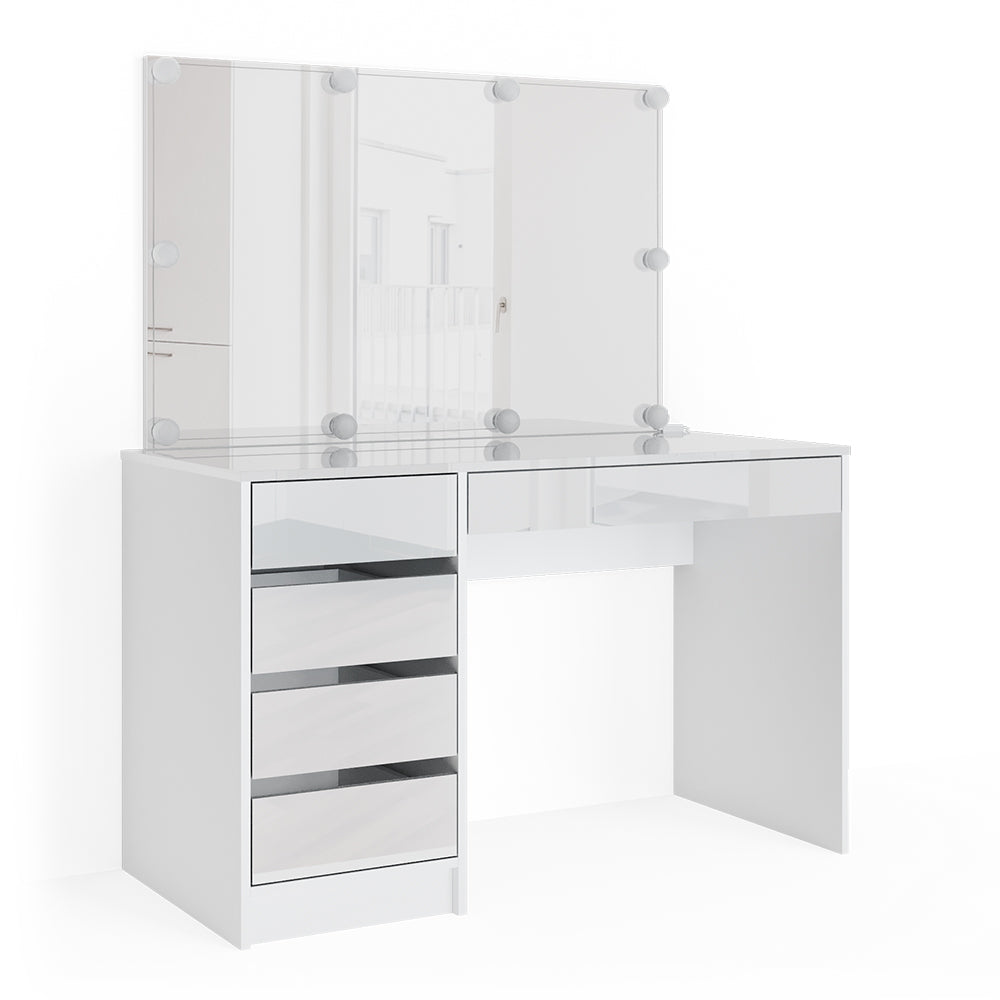 Vicco Tavolo da toeletta Bianco 55 cm con illuminazione a LED