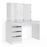 Vicco Tavolo da toeletta Bianco 55 cm con illuminazione a LED