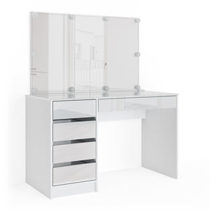 Vicco Tavolo da toeletta Bianco 55 cm con illuminazione a LED