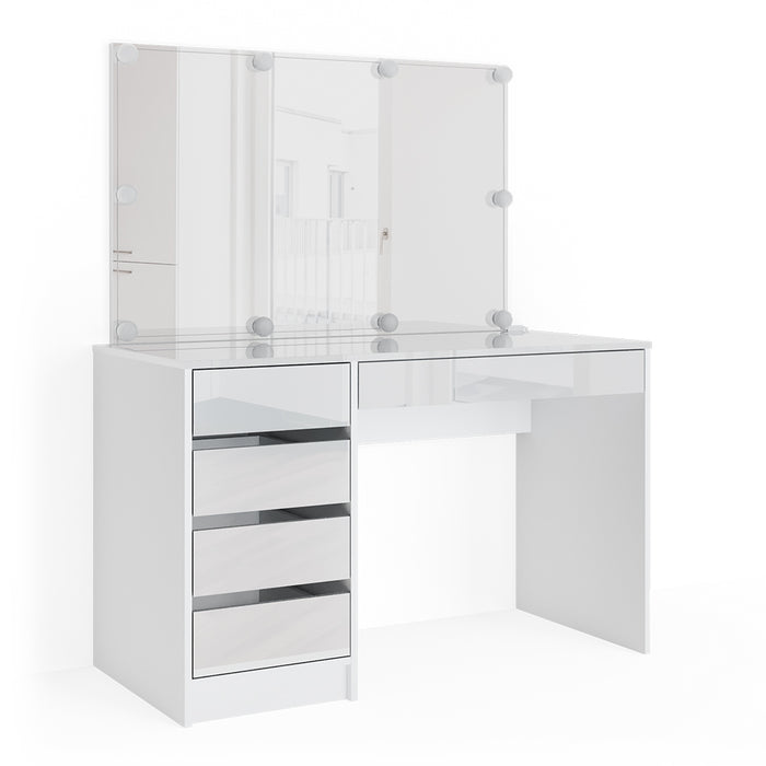 Vicco Tavolo da toeletta Bianco 55 cm con illuminazione a LED