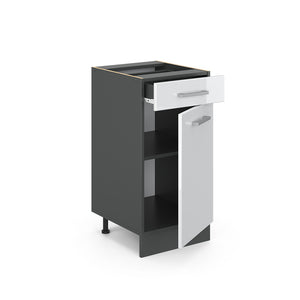 Vicco Mobiletto base per cucina Bianco lucido 40 cm , PL Rovere