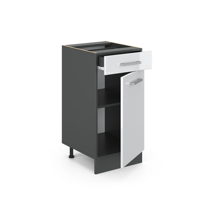 Vicco Mobiletto base per cucina Bianco lucido 40 cm , PL Rovere