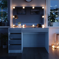 Vicco Tavolo da toeletta Bianco 55 cm con illuminazione a LED