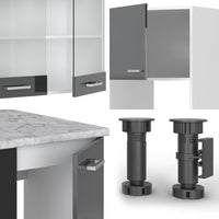 Vicco Cucina angolare completa Antracite lucido/bianco 237 x 247 cm , PL Antracite