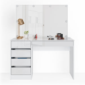 Vicco Tavolo da toeletta Bianco 55 cm con illuminazione a LED