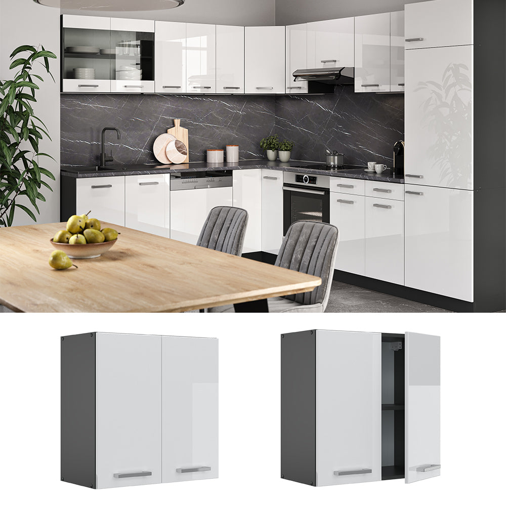 Vicco Pensile da cucina Bianco lucido 60 cm