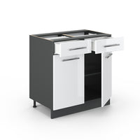 Vicco Mobiletto base per cucina Bianco lucido 80 cm , PL Marmo