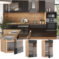 Vicco Mobile da cucina in vetro Antracite lucido 40 cm