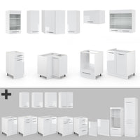 Vicco Cucina angolare completa Bianco lucido/bianco 160 x 190 cm , PL Marmo