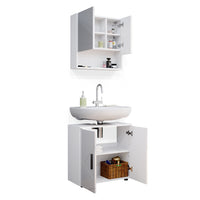 Vicco Set mobili bagno Bianco lucido 2 parti, mobile base 60 cm