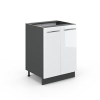 Vicco Mobiletto base cucina Bianco lucido 60 cm senza piano di lavoro