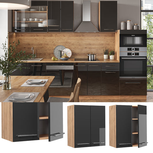 Vicco Pensile da cucina Antracite lucido 60 cm