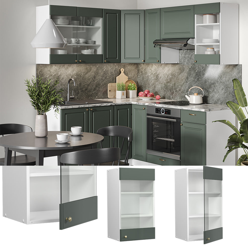 Vicco Mobile da cucina in vetro Verde-oro Country House 40 cm