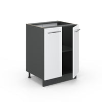 Vicco Mobiletto base cucina Bianco lucido 60 cm senza piano di lavoro