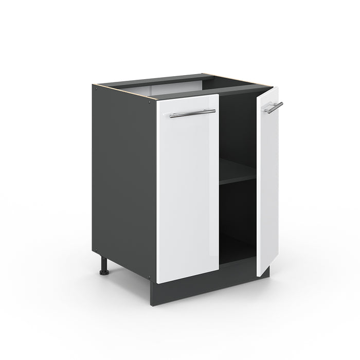 Vicco Mobiletto base cucina Bianco lucido 60 cm senza piano di lavoro