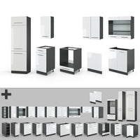 Vicco Cucina componibile Bianco lucido/antracite 300 cm , PL Rovere