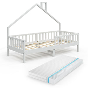 Vitalispa Letto montessori bambini Bianco 90x200 cm con materasso
