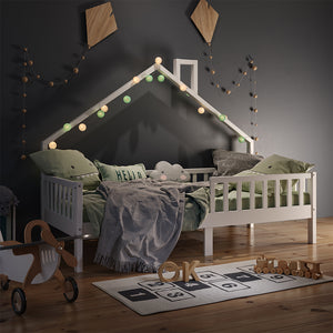 Vitalispa Letto montessori bambini Bianco 90x200 cm con materasso