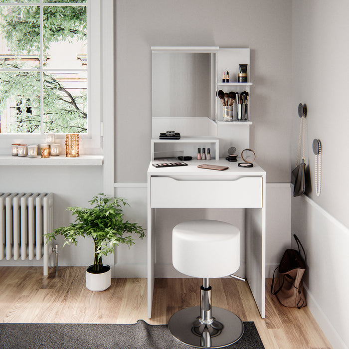 Vicco Tavolo da toeletta Bianco 60 cm con sgabello