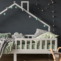 Vitalispa Letto montessori bambini Bianco 90x200 cm con materasso