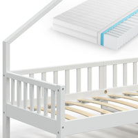 Vitalispa Letto montessori bambini Bianco 90x200 cm con materasso