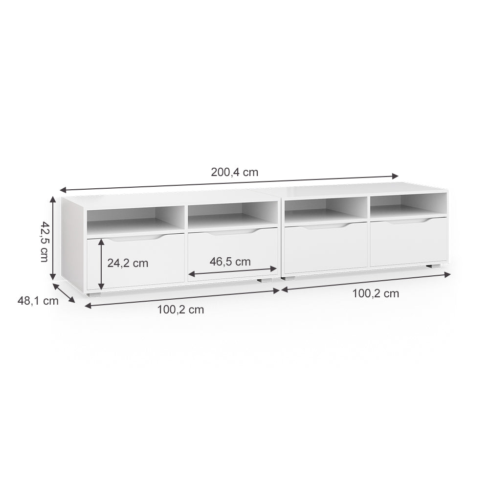 Vicco Mobile tv Bianco 200.4 x 42 cm