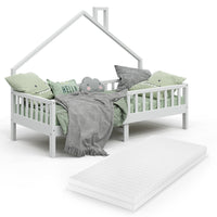 Vitalispa Letto montessori bambini Bianco 90x200 cm con materasso