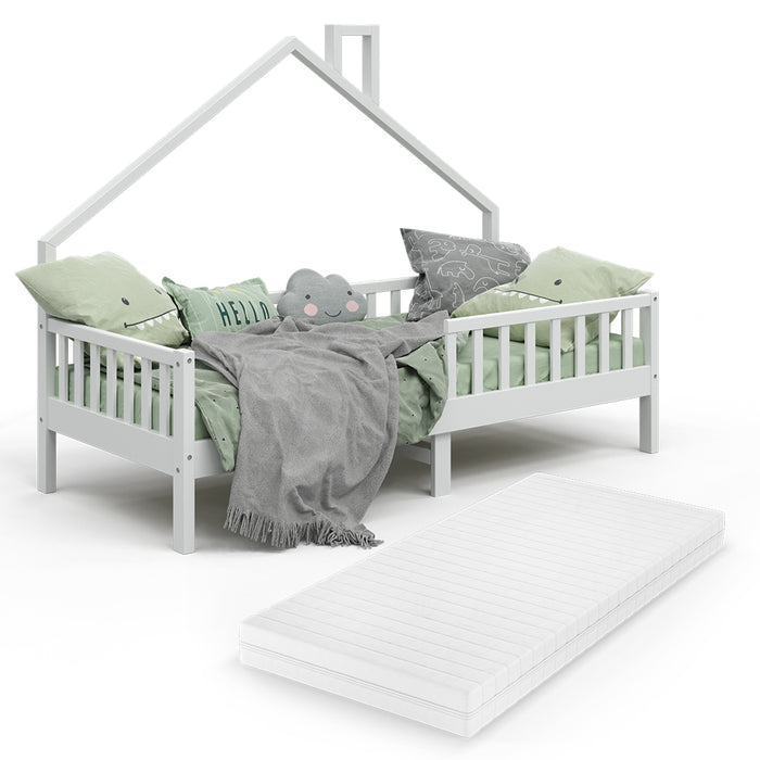 Vitalispa Letto montessori bambini Bianco 90x200 cm con materasso