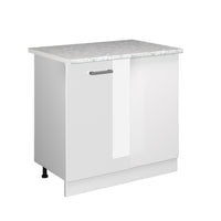 Vicco Mobile ad angolo cucina Bianco lucido 86 cm , PL Marmo