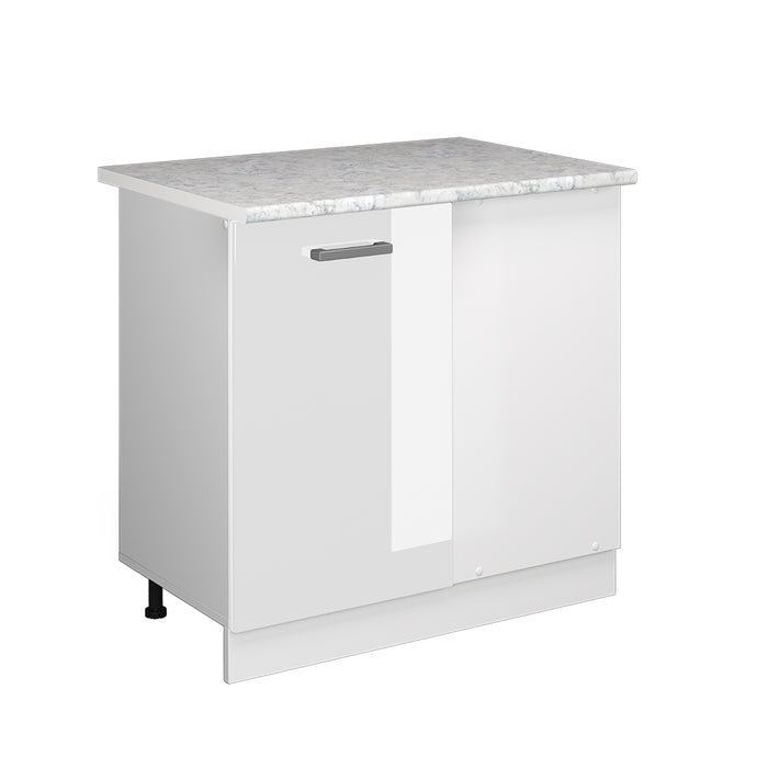 Vicco Mobile ad angolo cucina Bianco lucido 86 cm , PL Marmo
