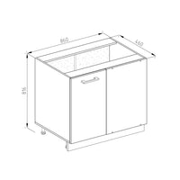 Vicco Armadio universale ad angolo Grigio 86 cm con anta, senza piano di lavoro