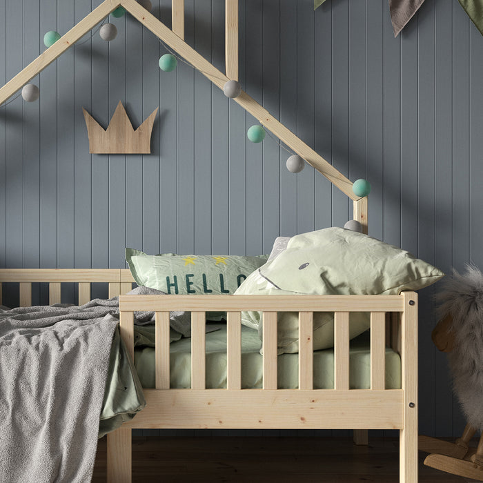 Vitalispa Letto montessori bambini Legno naturale 80x160 cm con materasso