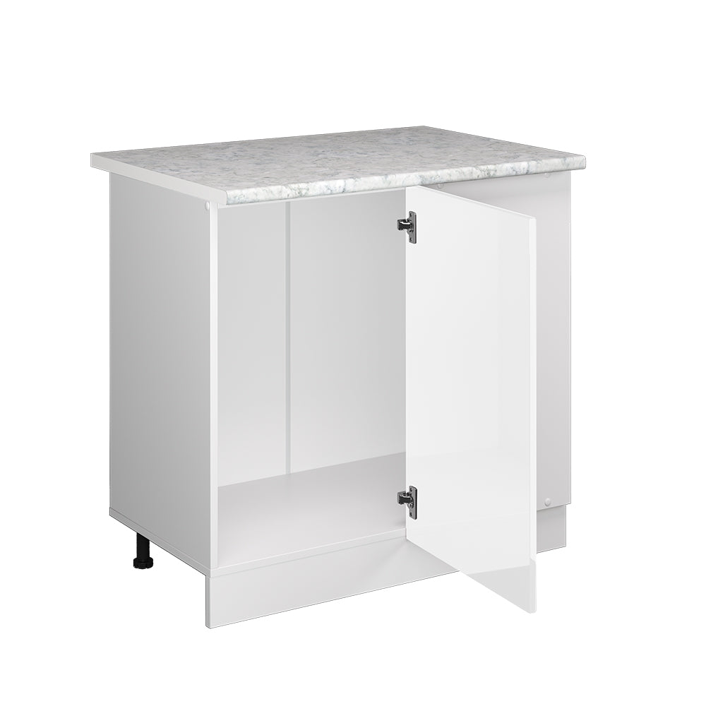 Vicco Mobile ad angolo cucina Bianco lucido 86 cm , PL Marmo